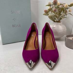 Shoe The Bear Cora Metal Toes Suede Heel Purple Women's 7/EU38 Tried On